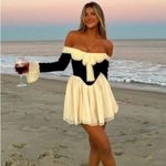 House Of CB  'Alana' Black &‎ Cream Off Shoulder Dress NWOT size L Taller Photo 12