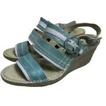 Fly London  Women’s EU 37 US 6.5-7 Leather‎ Wedge Sandals Leather Strappy Boho Photo 2