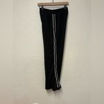 Oysho  Softstreme Feel Black Wide-Leg Pants with tuxedo woven striped down side Photo 12