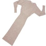 Klesis long sleeve soft cross v neck long sleeve maxi dress tan small body con Photo 0