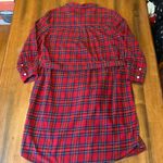 Simply Southern  Dress Tunic M/L Red and Blue Plaid Button Down Shirt Dress Photo 6