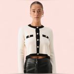 VERO MODA  Women’s Cream and Black Cardigan Size L Photo 9