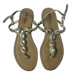 White Mountain  Gold Leather Rhinestone Embellished Thong Sandals Sparkly Sz 7.5 Photo 7