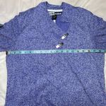 Jamie Sadock Womens Blue Marled Knit Short Sleeve Collared Shirt Top Medium Photo 6