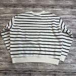 H&M Women's Striped Pullover Sweatshirt Oversized Fit M Med Medium Ivory Black Photo 11