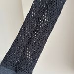 Lucky Brand  Waffle Knit Thermal Crochet Eyelet Lace Sleeves, Grey/Black, Med Photo 5