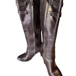 Cole Haan Poppy Bit Boots Black Leather Tall Equestrian Heeled Boots Size 6B NIB Photo 1