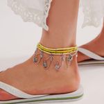 Free People #93 NWT Marley Anklet in Neon Yellow Photo 0
