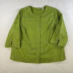Joni B women's sz 1X embroidered lime‎ green jacket Maximalist, intricate Photo 0