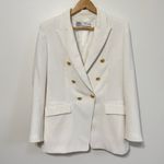 ZARA  White Blazer Size Medium Gold Button Double Breasted Photo 1