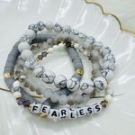 Fearless Arm Candy Beaded Bracelet Gray Photo 0