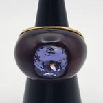 Kenneth Jay Lane Gold Tone, Brown, & Purple Crystal Ring Photo 0