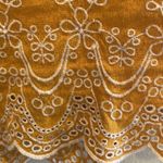 Loft  Linen Blend Riviera Embroidered Scalloped Hem Shorts Mustard Yellow Sz 4 Photo 1