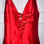 Abby Paris Red Corset Formal Mermaid Prom Dress Photo 6