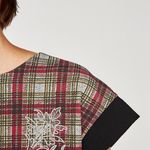 ZARA NWT  Tweed Plaid Embroidered Sheath Dress Photo 6