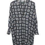 Zadig & Voltaire  Rine Print Silk Skeleton Button Floral Black Mini Dress M Photo 4