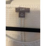 J. Jill Sweater Ombre Taupe/ White Knit Short Sleeve Cotton V Photo 4