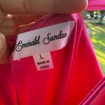 Emerald Sundae Women's Pink Ruched 'MIDI Dress Photo 4