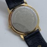 Time women watch gold tone 33mm black leather band running Photo 6