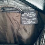 90s Vintage Women's Oversized Black Leather Jacket Size L Photo 8