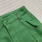 Farm Rio  Green Straight Pleat Pants NWOT Women's Size 27 W29 Cotton High Waist Photo 9