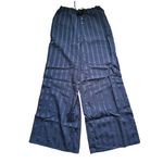 Forever 21 NWT Fairy Goth Pinstripe Wide Leg Flare Drawstring Pants Black XS Whimsical Boho Photo 2