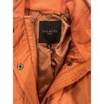 Talbots  Quilted Long Puffer Jacket Size Med Petite Orange Classic Coat Winter Photo 4