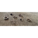 Free People Just What I Needed Ring Set in Silver / Black Onyx NWT Missing 2 Photo 2
