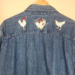 Montana West Denim Embroidered Button Down Shirt Farm Animals Horse Chickens Photo 4