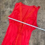 American Vintage Vintage red lace tie front maxi cardigan cape Photo 5