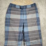 STAUD  Women’s Pirouette Pants Kick Flare Contemporary French Blue Mega Plaid S Photo 3