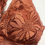 Aerie orange lace bralette bra floral flowers racer back size small Photo 2