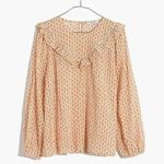 Madewell  Ruffle-Yoke Prairie Top in Cutout Blooms Floral Size XS Photo 0