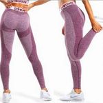 Gymshark  Flex Leggings Dark Ruby Marl/Blush Nude Small Photo 1