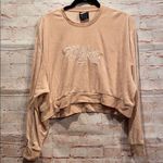 Nike  Cropped Velour pink sweatshirt sz M Crew Photo 0