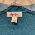 Style & Co Open Front Long Sleeve Cardigan Sweater Teal Blue Size Small Photo 5