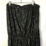 Tibi Black Sequin Strapless Maxi Formal Gown M Photo 2