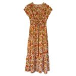 Amazon Kilig âyellow floral smocked midi dress small Photo 2