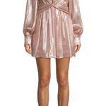 Milly Ramy Brook Elsie Plunging Shimmer Mini Dress Photo 0