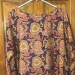 Loft Anne Taylor Long Sleeve Paisley Shift Dress Photo 3