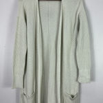 L.L.Bean Cardigan M Ivory Cotton Knit Duster Longline Minimalist Coastal Grandma Size M Photo 0