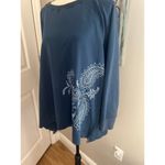 Kate Park Navy Embroidered Sweatshirt Size 2X Photo 1