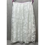 Marina white sheer floral maxi skirt with tulle wedding large Photo 14
