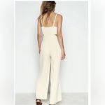 ZARA  Jumpsuit wide leg with cut out details size med in a ivory cream color Photo 3