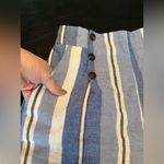 Simply Blessed Chic Striped High Waist Women Shorts w/ Front Pockets NWT Med Blue Photo 1