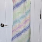 NWT DEX Mint Blue Pink Watercolor Tie Dye Midi Slip Dress Purple Photo 2
