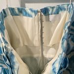 Badgley Mischka Strapless Dress Size 12 Blue Floral Watercolor Formal Party Photo 3