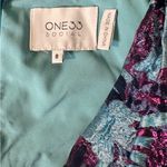 One33 Social Teal 8 The Tiffany Jacquard Cocktail Mini Dress $395 Flare Sleeve Blue Photo 13