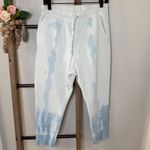 Nili Lotan Womens Tie Dye Joggers Elastic Waist Drawstring Pockets Large White Photo 1