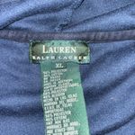 Ralph Lauren Lauren  Womens Full Zip Velvet Track Jacket Zip Pockets Navy Blue XL Photo 4